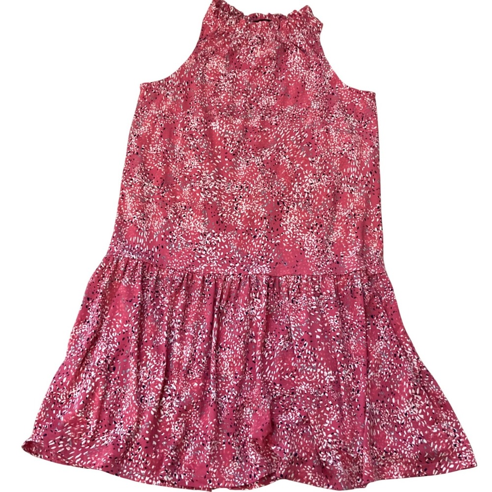 Banana Republic Pink Abstract Print Halter Mini Dress XS Dropped Waist Summer